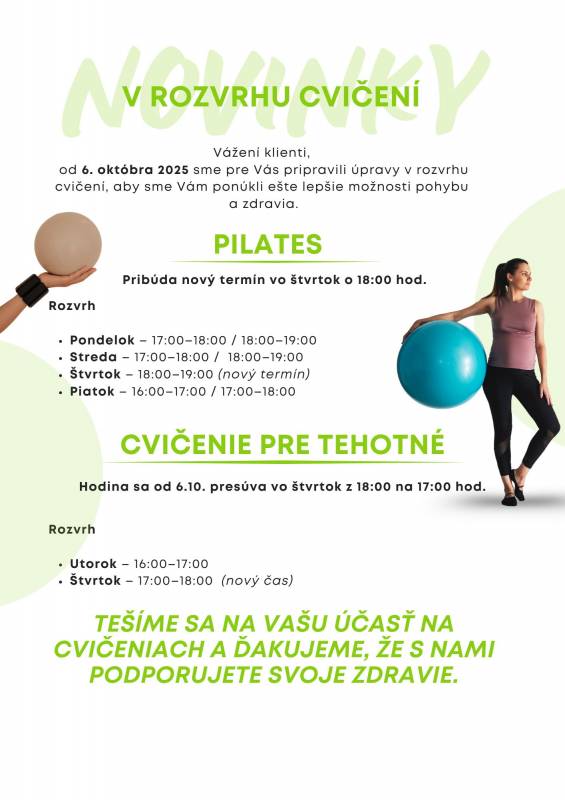 pridaná hodina pilatesu